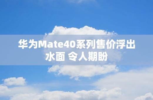 华为Mate40系列售价浮出水面 令人期盼